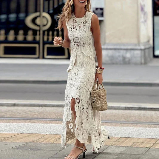 Aurora Belle | Embroidered Lace Two-Piece Set