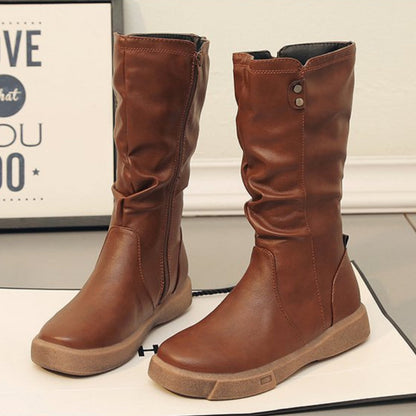 Thea | Waterproof Vegan Leather Boots with Zipper