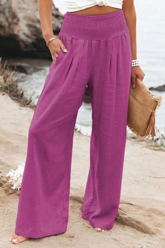 Marveline | Wide Leg Elastic Waist Pants