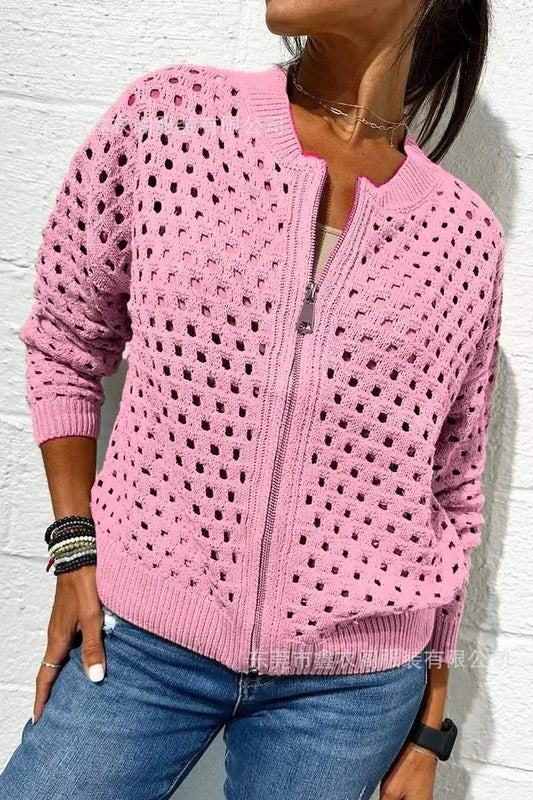 Rosalind | Zip Front Knitted Cardigan