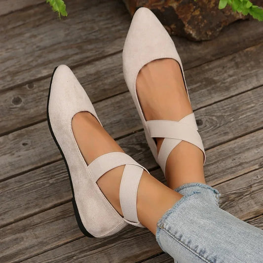 Perpetua | Beige Flat Slip-On Loafers