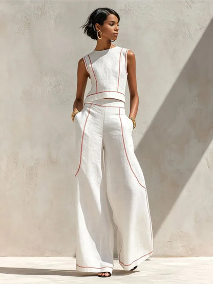 Ivorette | Striped Vest & Trouser Set