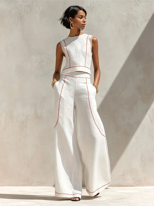 Ivorette | Striped Vest & Trouser Set