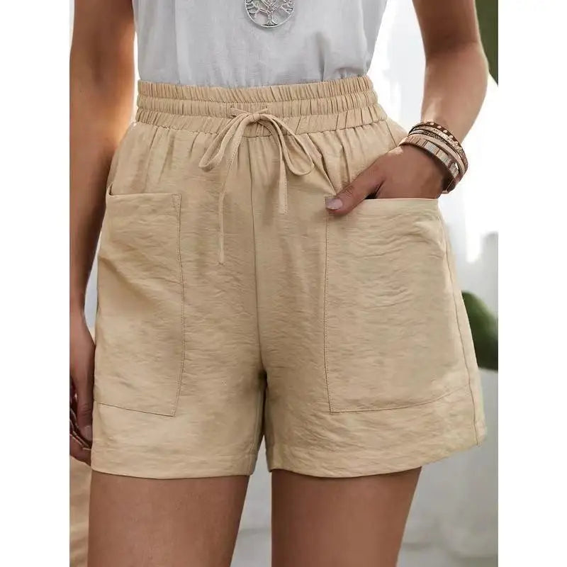 Perenna | Elastic Waist Wide Leg Shorts