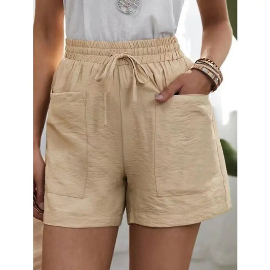 Perenna | Elastic Waist Wide Leg Shorts