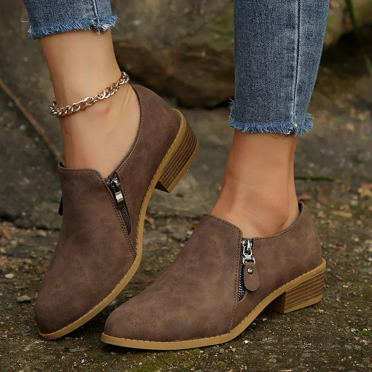 Maia | SleekShield Zip-Up Ankle Boots