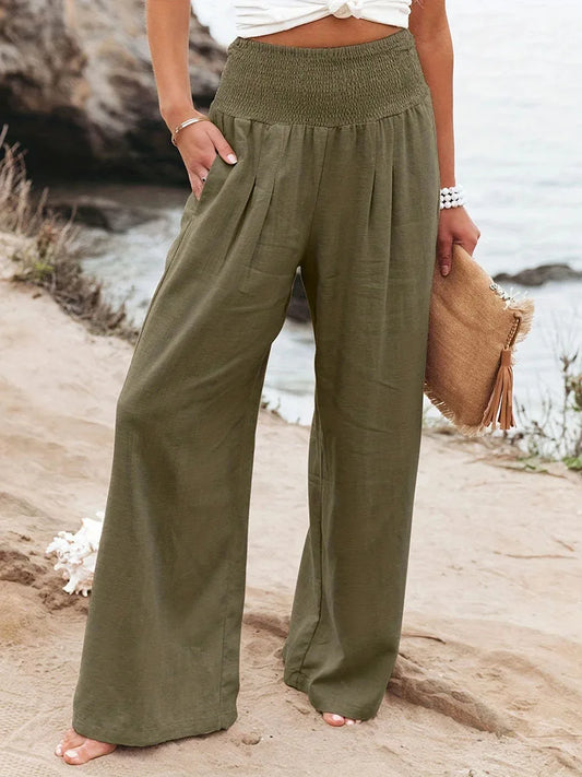 Odalie | Wide Leg Elastic Waist Pants