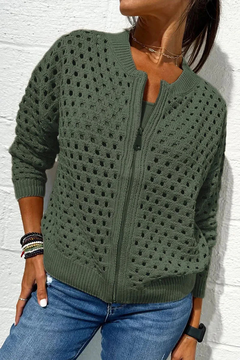 Verdance | Zip Front Knitted Cardigan