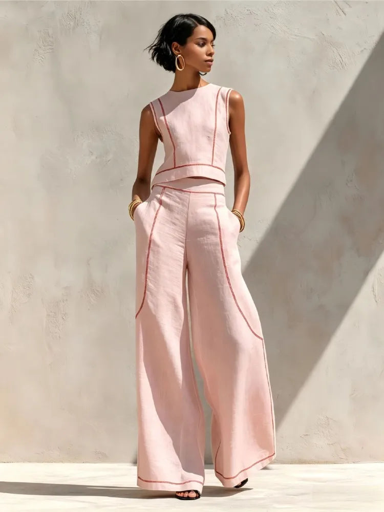 Rosalind | Striped Vest & Trouser Set