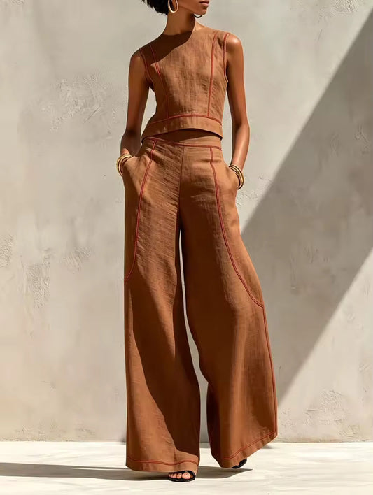 Umberlyn | Striped Vest & Trouser Set