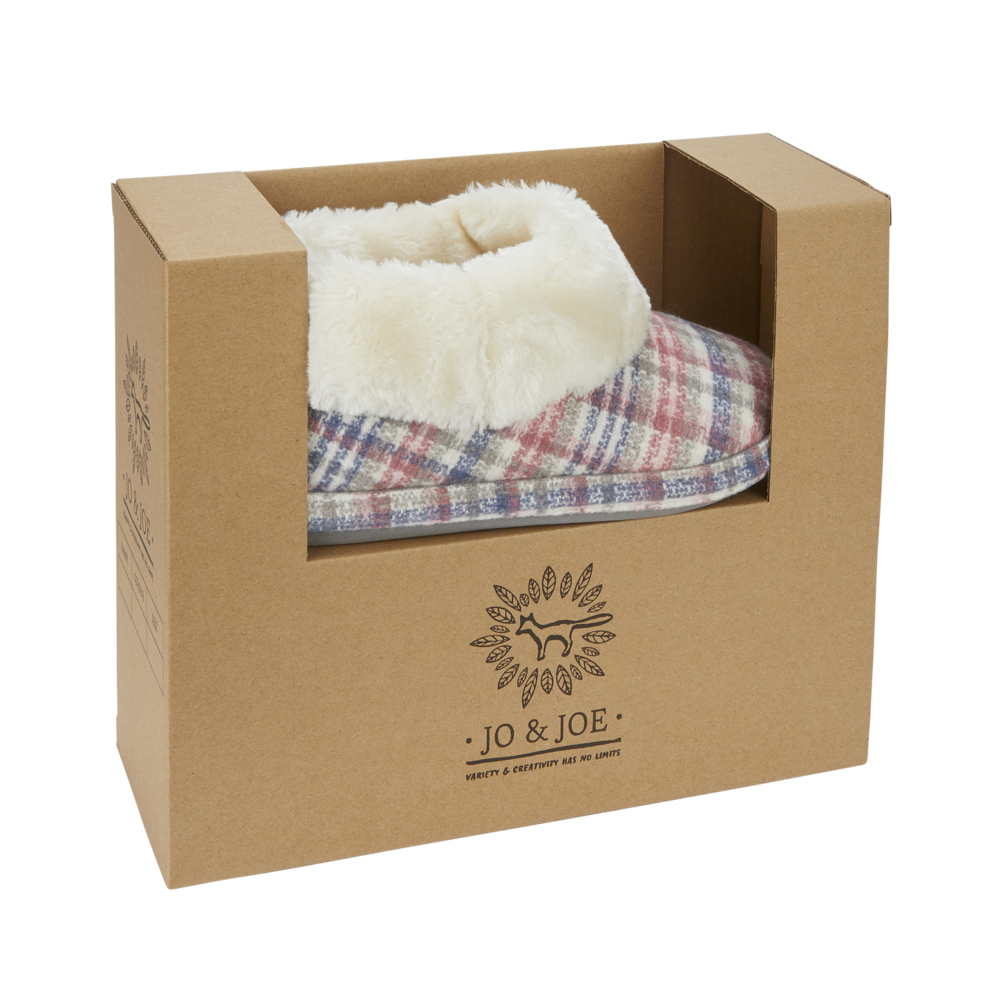 Elke | Pink Tartan Ankle Bootee Slippers