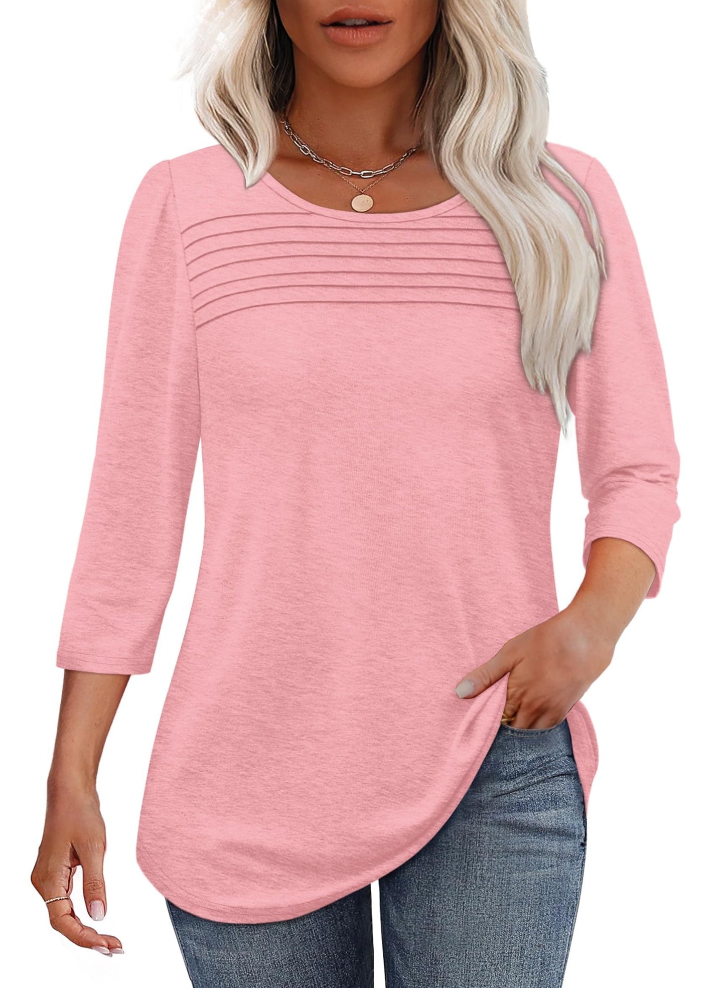 Monalisa | Pleated 3/4 Sleeve Top