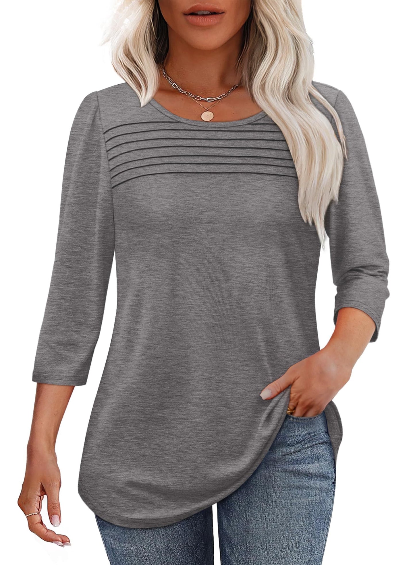 Monalisa | Pleated 3/4 Sleeve Top