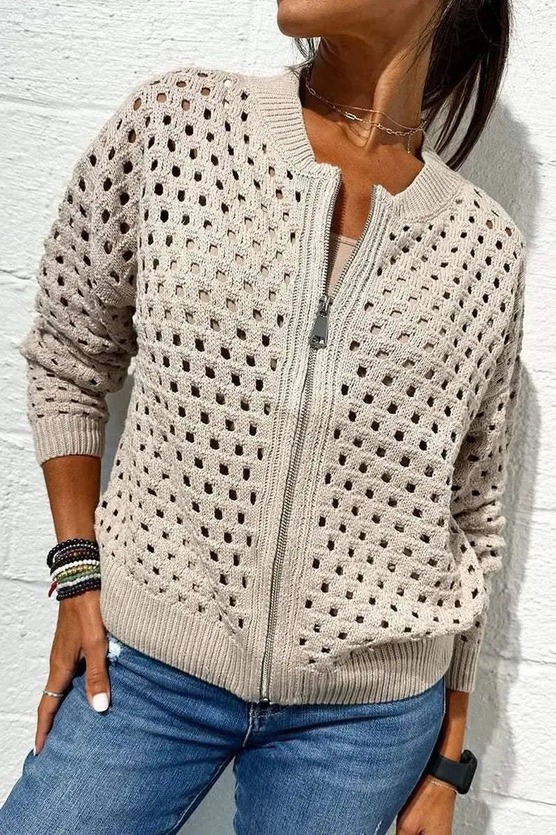 Amberlyn | Zip Front Knitted Cardigan