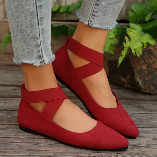 Seraphine | Red Flat Slip-On Loafers