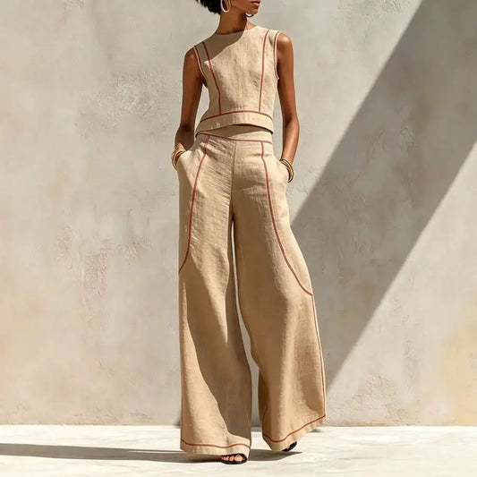Khalindra | Striped Vest & Trouser Set