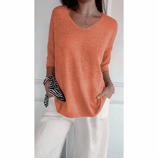 Ismarel | V-Neck Knitted Top