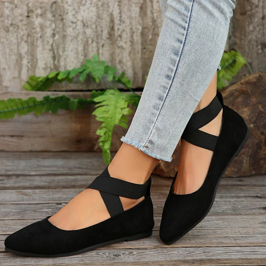 Josette | Black Flat Slip-On Loafers