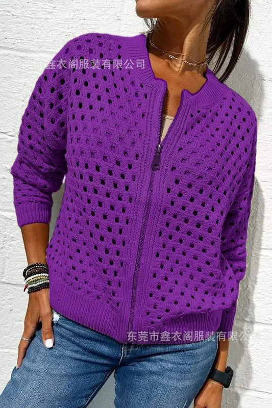 Violetta | Zip Front Knitted Cardigan