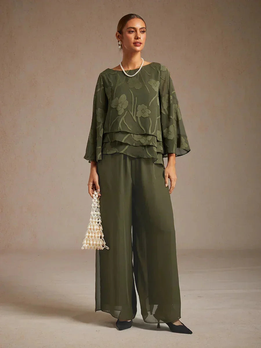 Navessa | Chiffon Split Leg Pants