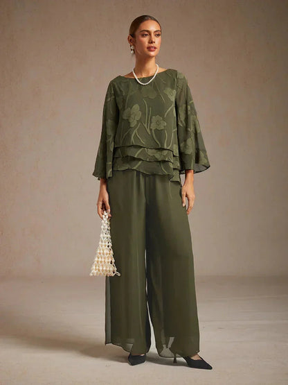 Navessa | Chiffon Split Leg Pants