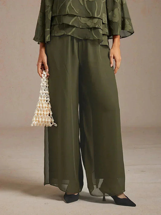 Olivenna | Chiffon Split Leg Pants