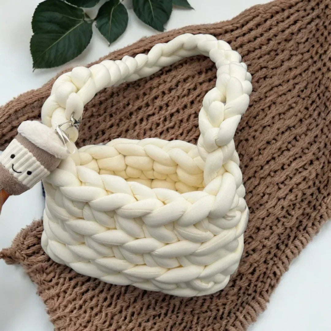 Diana | Cream Mini Chunky Knit Bag