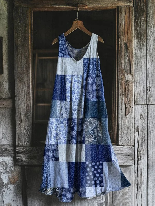 Naveah | Vintage Patchwork Art Tank Dress