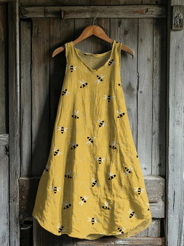 Marigolde | Flying Bees Print Tank Dress