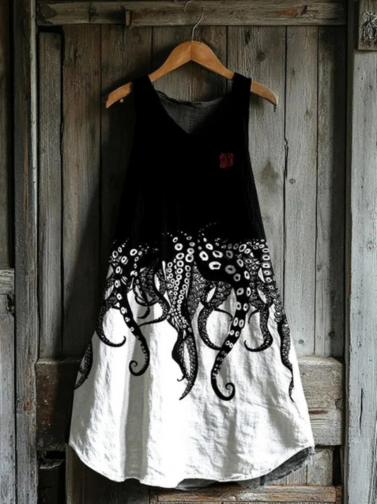 Elodie | Japanese Octopus Legs Art Tank Dress