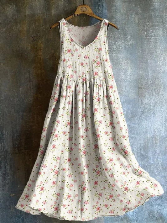 Clementine | Vintage Cottagecore Floral Flowy Tank Dress