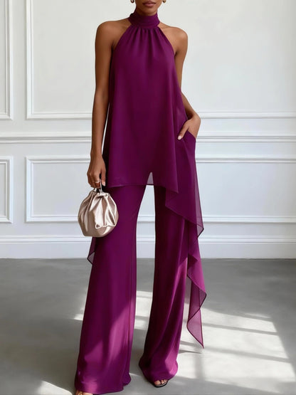 Amethyra | Purple Top & Pants Set