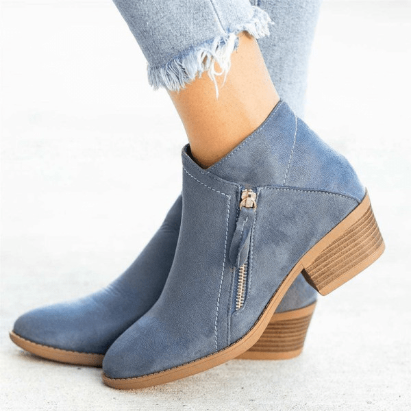 Mona | Women’s Ankle Boots | Side-Zip Design with Low Heel