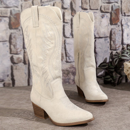 Kith | Women’s Suede Cowboy Boots with Block Heel