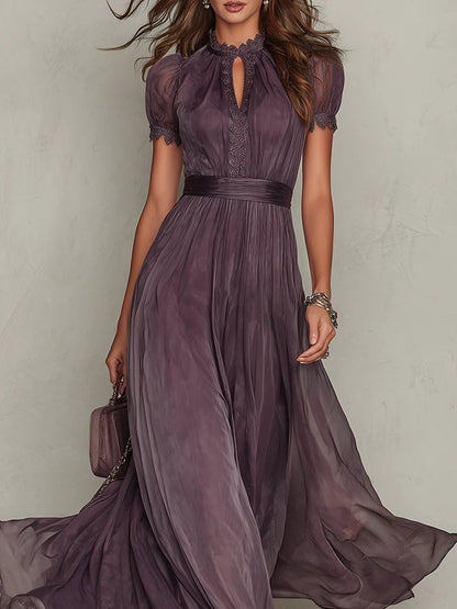 Violetta | Violet Slit-Neck Maxi Dress