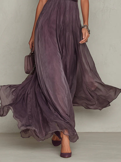 Violetta | Violet Slit-Neck Maxi Dress