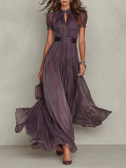 Violetta | Violet Slit-Neck Maxi Dress