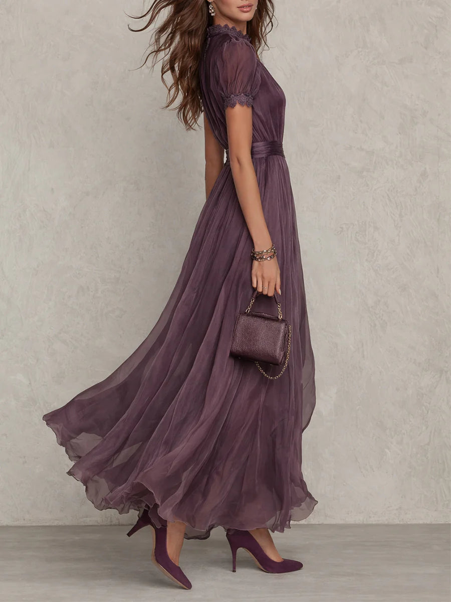 Violetta | Violet Slit-Neck Maxi Dress