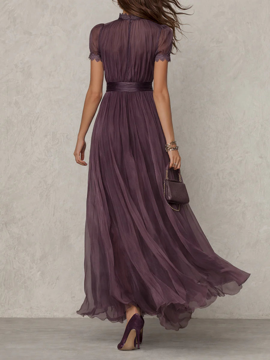 Violetta | Violet Slit-Neck Maxi Dress