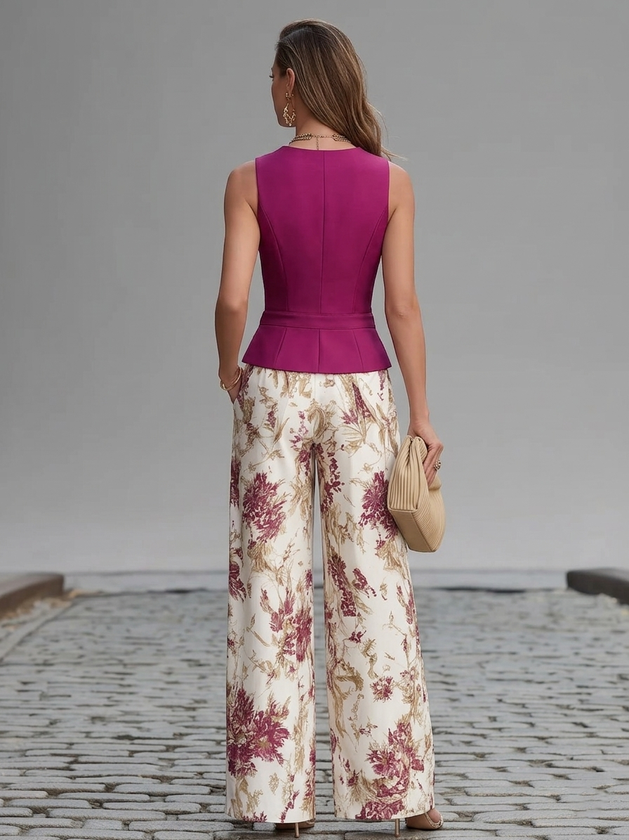 Rosette | Pink Vest & Pants Set