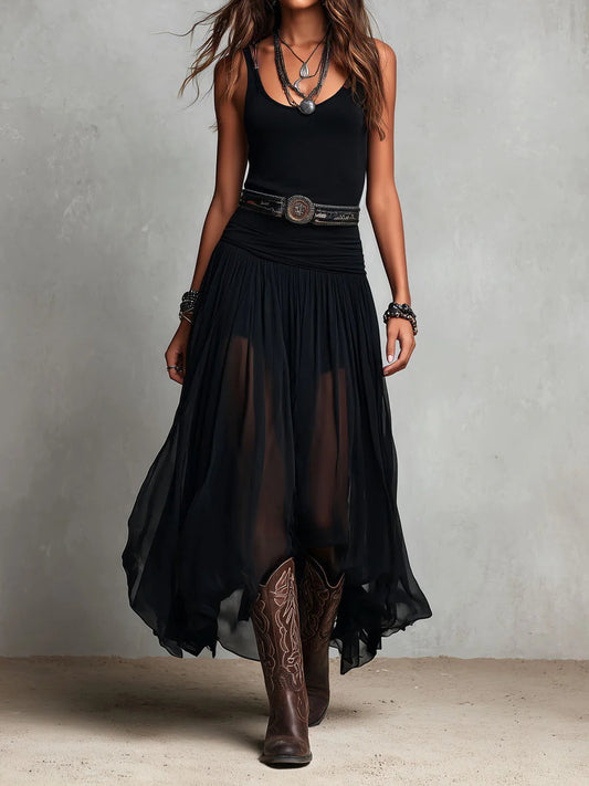 Tullandra | Black Top & Tulle Skirt