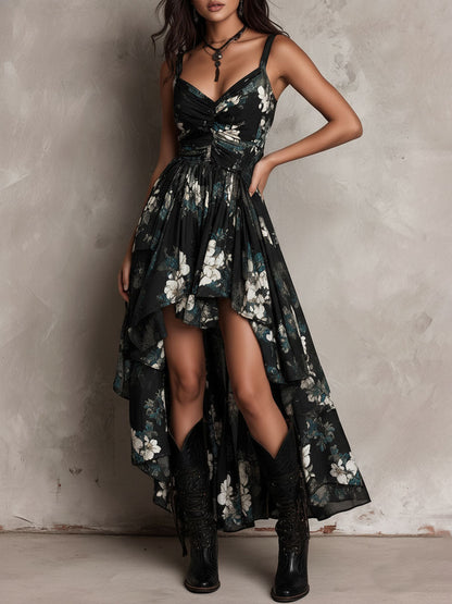 Nightbloom | Black Boho Floral Maxi