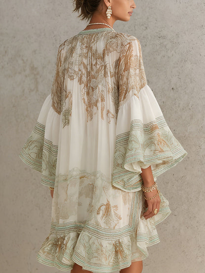 Ferngale | Striped Green Chiffon Dress