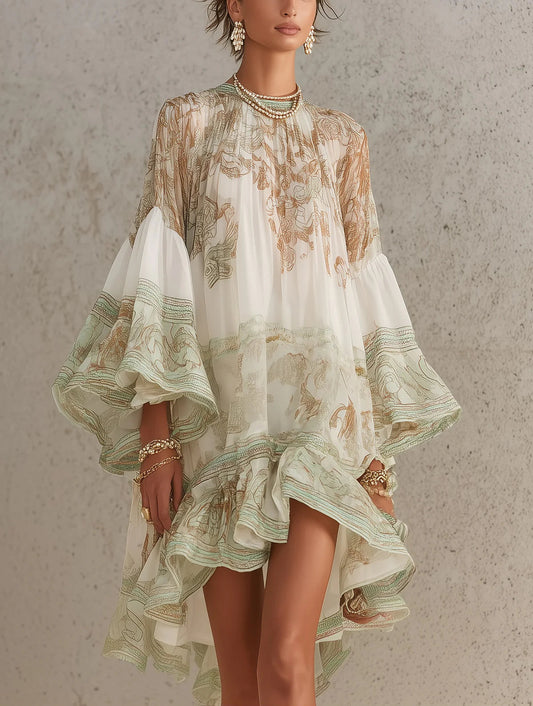 Ferngale | Striped Green Chiffon Dress