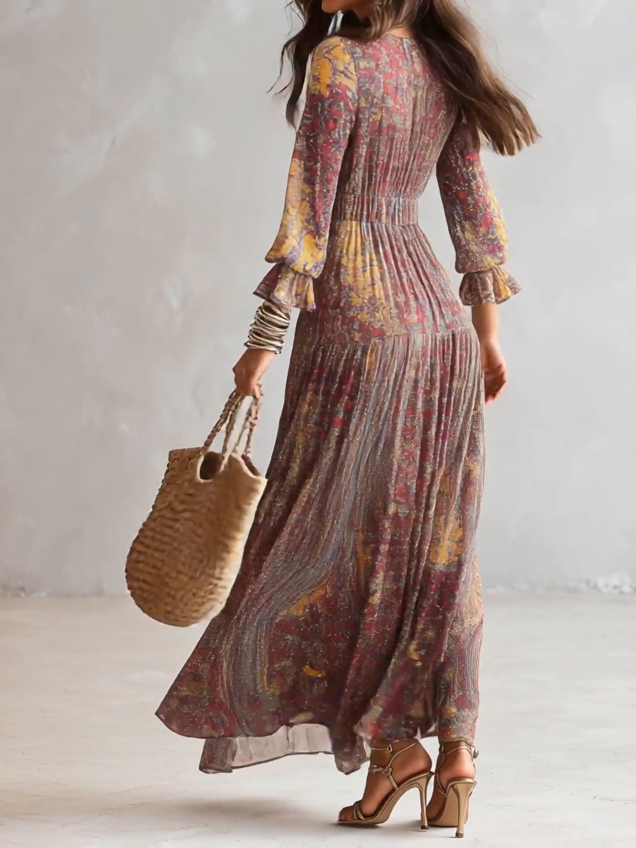 Paislette | Paisley Print Chiffon Maxi