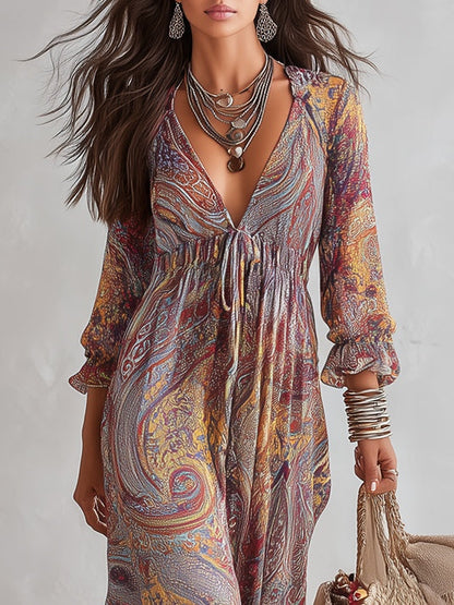 Paislette | Paisley Print Chiffon Maxi