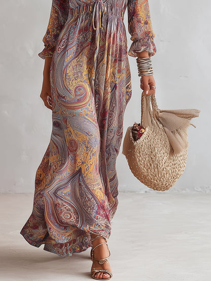Paislette | Paisley Print Chiffon Maxi