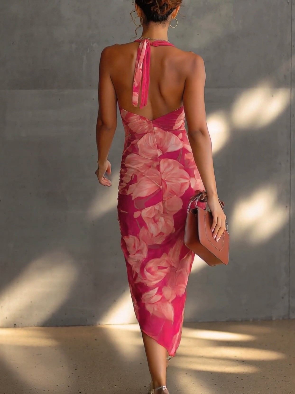 Fuscienne | Fuchsia Floral Bodycon Dress