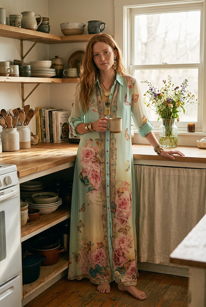 Lark | Mint Green Chiffon Maxi Dress