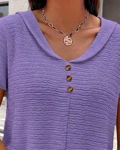 Barbara | Collar Tee with Buttons